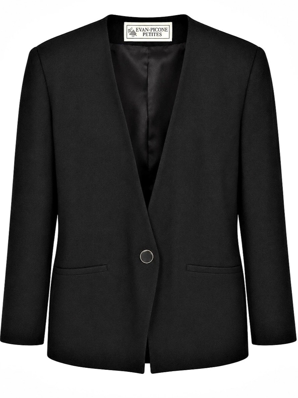 Vintage Evan-Picone Petites Black Wool Blazer